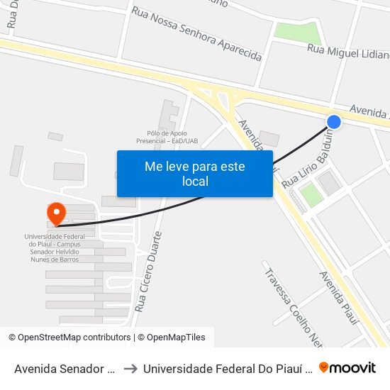 Avenida Senador Helvídio Nunes, 4190|Ki Pão to Universidade Federal Do Piauí - Campus Senador Helvídio Nunes De Barros map