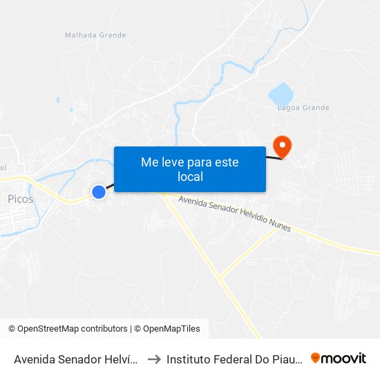 Avenida Senador Helvídio Nunes, 1753 to Instituto Federal Do Piauí - Campus Picos map