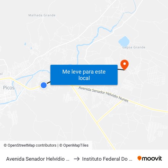 Avenida Senador Helvídio Nunes, 2070 |Ferro Norte to Instituto Federal Do Piauí - Campus Picos map