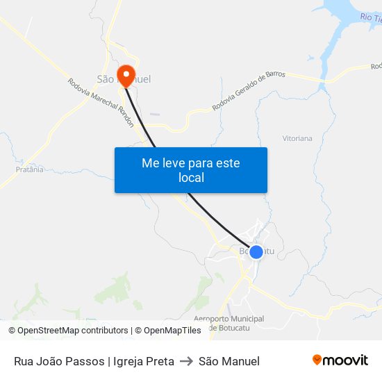 Rua João Passos | Igreja Preta to São Manuel map