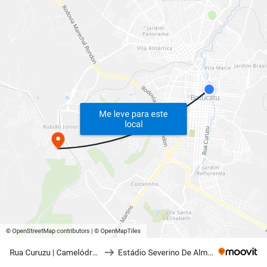 Rua Curuzu | Camelódromo to Estádio Severino De Almeida map