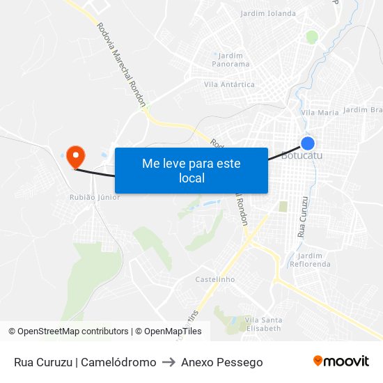 Rua Curuzu | Camelódromo to Anexo Pessego map