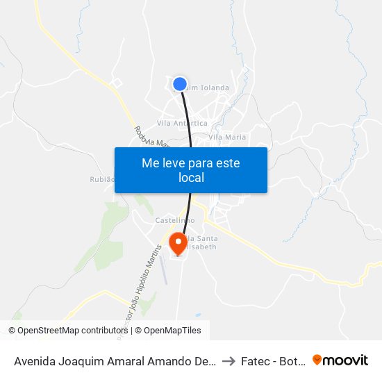 Avenida Joaquim Amaral Amando De Barros, 2703 to Fatec - Botucatu map