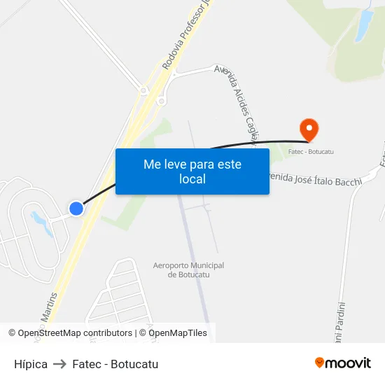 Hípica to Fatec - Botucatu map