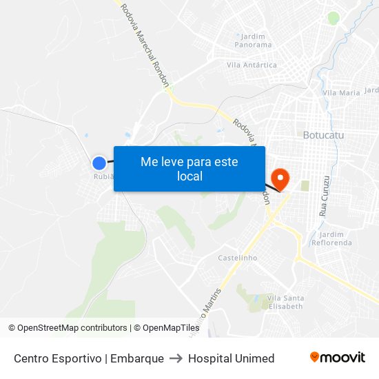 Centro Esportivo | Embarque to Hospital Unimed map