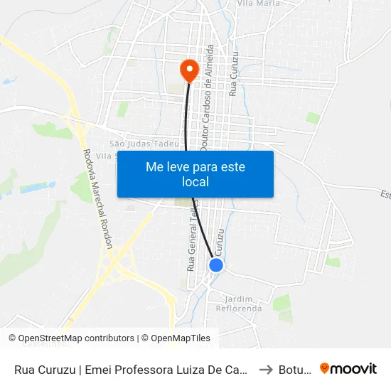 Rua Curuzu | Emei Professora Luiza De Campos Avellar Pires to Botucatu map
