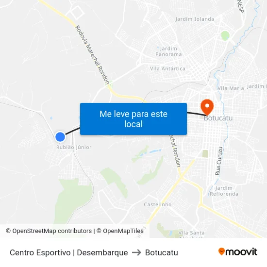 Centro Esportivo | Desembarque to Botucatu map