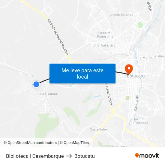 Biblioteca | Desembarque to Botucatu map