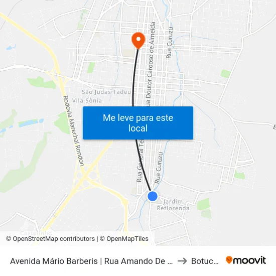 Avenida Mário Barberis | Rua Amando De Barros to Botucatu map