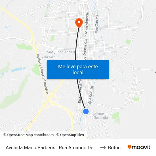 Avenida Mário Barberis | Rua Amando De Barros to Botucatu map