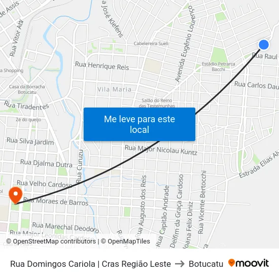 Rua Domingos Cariola | Cras Região Leste to Botucatu map