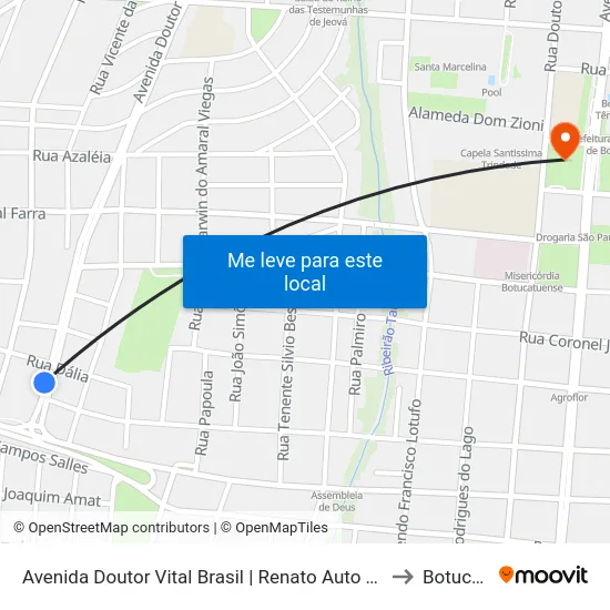 Avenida Doutor Vital Brasil | Renato Auto Service to Botucatu map