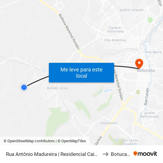 Rua Antônio Madureira | Residencial Caimã to Botucatu map