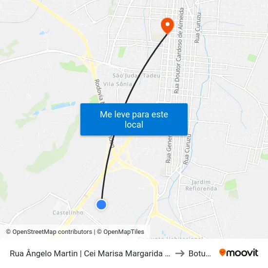 Rua Ângelo Martin | Cei Marisa Margarida Basso Scott to Botucatu map