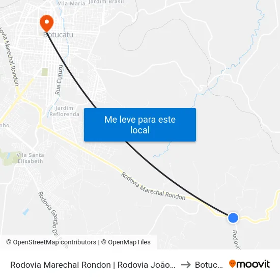 Rodovia Marechal Rondon | Rodovia João Greguer to Botucatu map