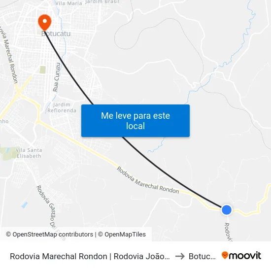 Rodovia Marechal Rondon | Rodovia João Greguer to Botucatu map