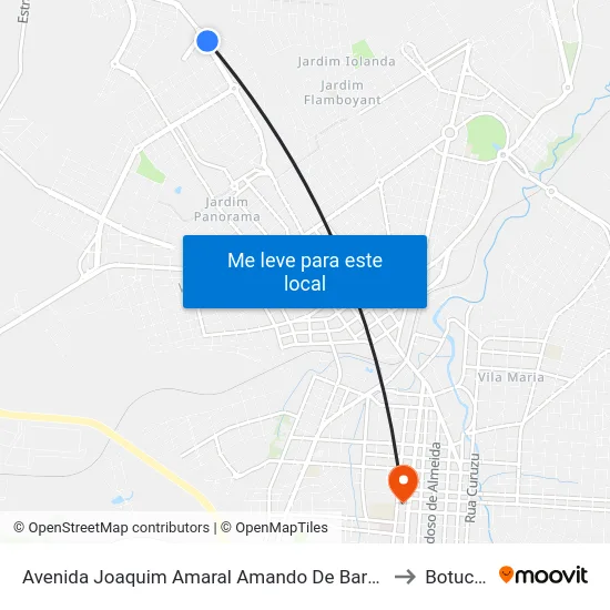 Avenida Joaquim Amaral Amando De Barros, 2703 to Botucatu map