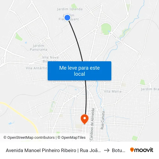 Avenida Manoel Pinheiro Ribeiro | Rua João De Oliveira to Botucatu map