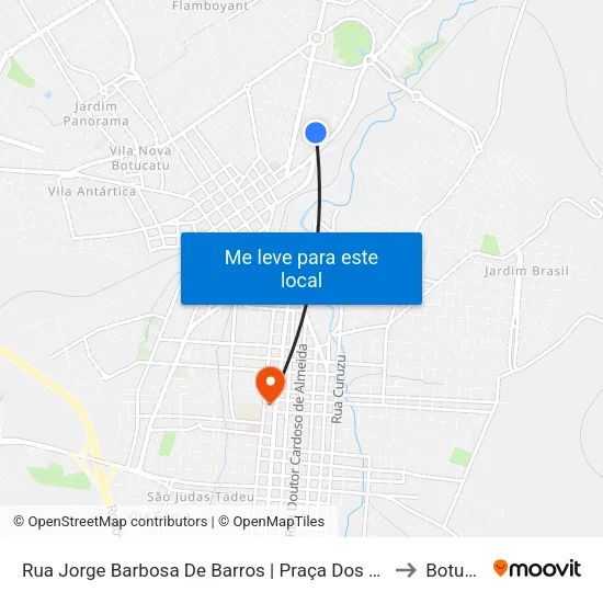 Rua Jorge Barbosa De Barros | Praça Dos Abolicionistas to Botucatu map