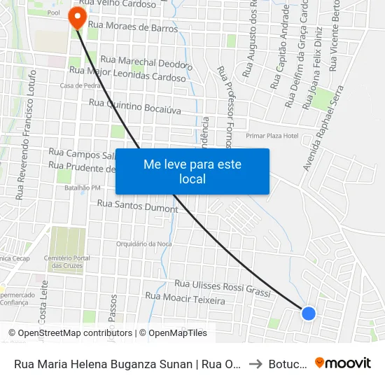 Rua Maria Helena Buganza Sunan | Rua Odete Paci to Botucatu map