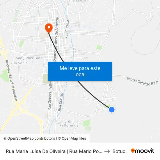 Rua Maria Luísa De Oliveira | Rua Mário Pontes Arruda to Botucatu map