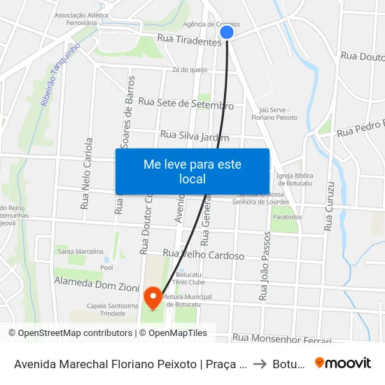 Avenida Marechal Floriano Peixoto | Praça Anita Garibaldi to Botucatu map