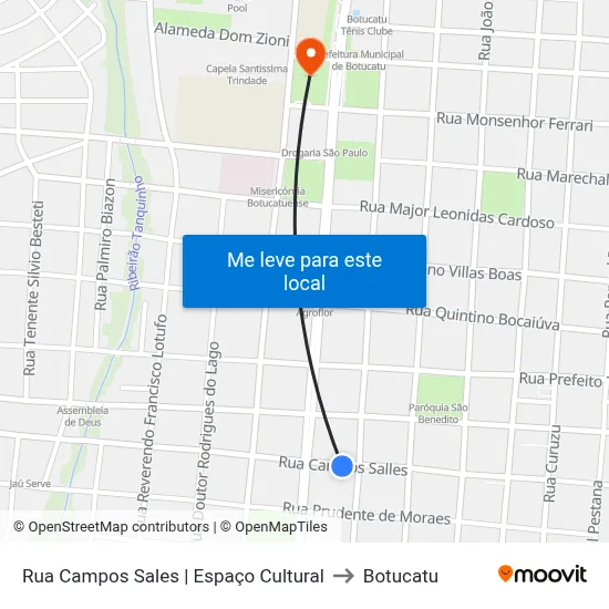 Rua Campos Sales | Espaço Cultural to Botucatu map