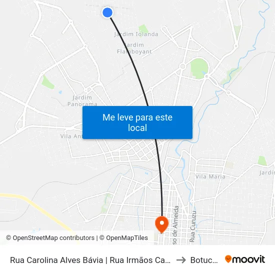 Rua Carolina Alves Bávia | Rua Irmãos Cassetari to Botucatu map