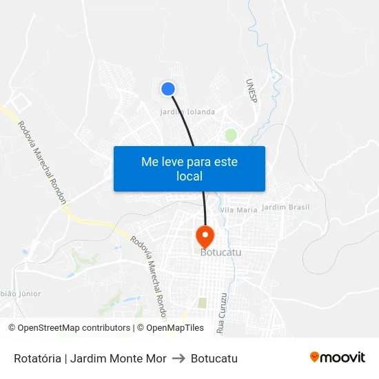 Rotatória | Jardim Monte Mor to Botucatu map