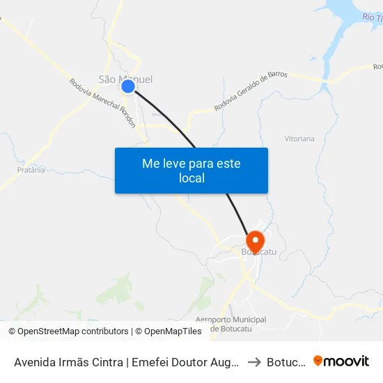Avenida Irmãs Cintra | Emefei Doutor Augusto Reis to Botucatu map