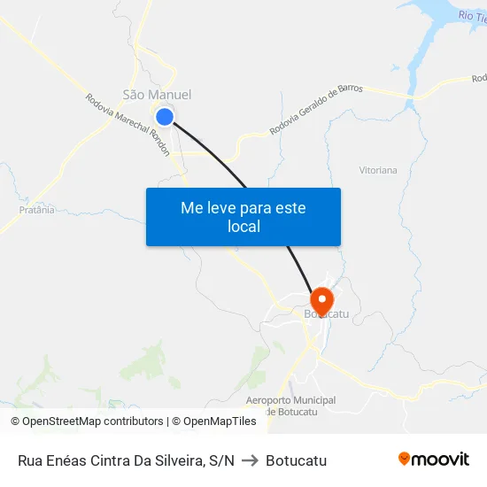 Rua Enéas Cintra Da Silveira, S/N to Botucatu map