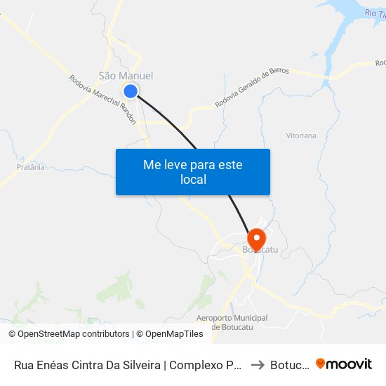 Rua Enéas Cintra Da Silveira | Complexo Poliesportivo to Botucatu map