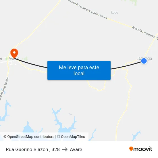 Rua Guerino Biazon , 328 to Avaré map
