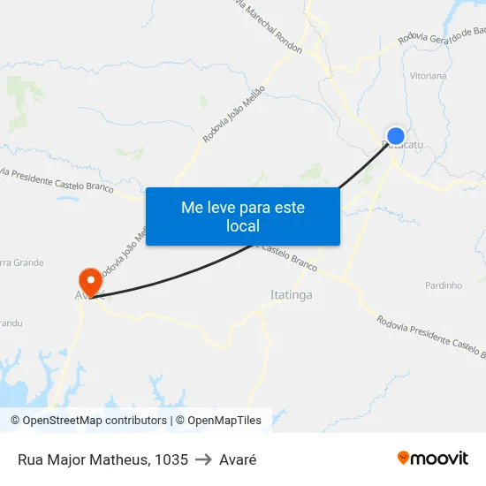 Rua Major Matheus, 1035 to Avaré map