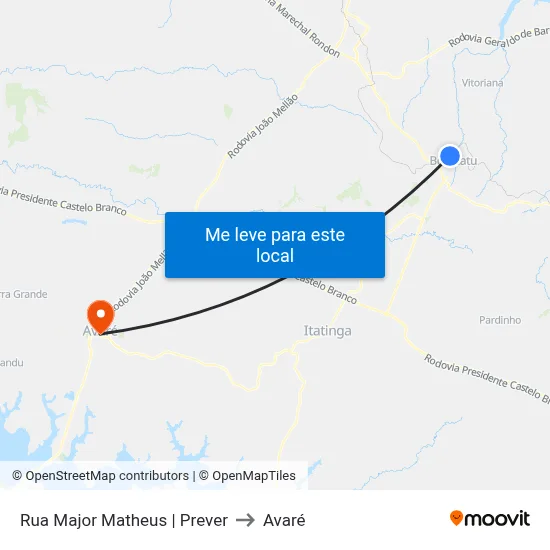 Rua Major Matheus | Prever to Avaré map