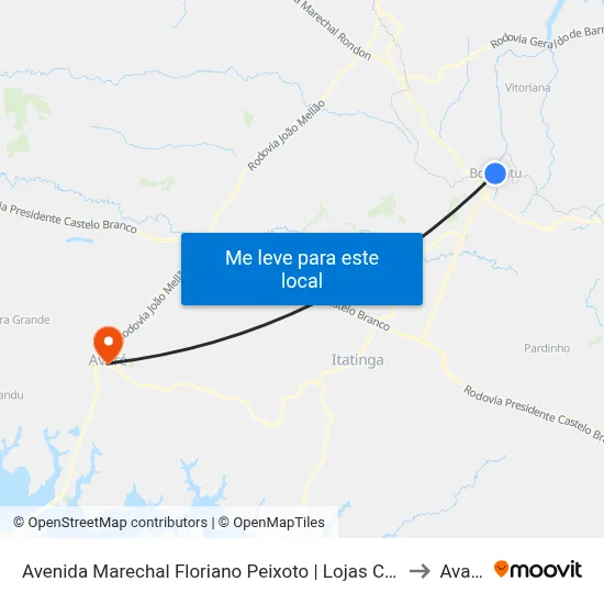 Avenida Marechal Floriano Peixoto | Lojas Cem to Avaré map