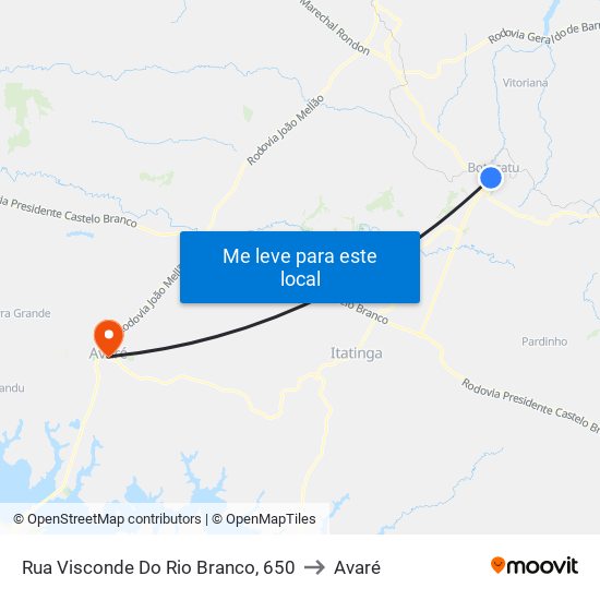Rua Visconde Do Rio Branco, 650 to Avaré map