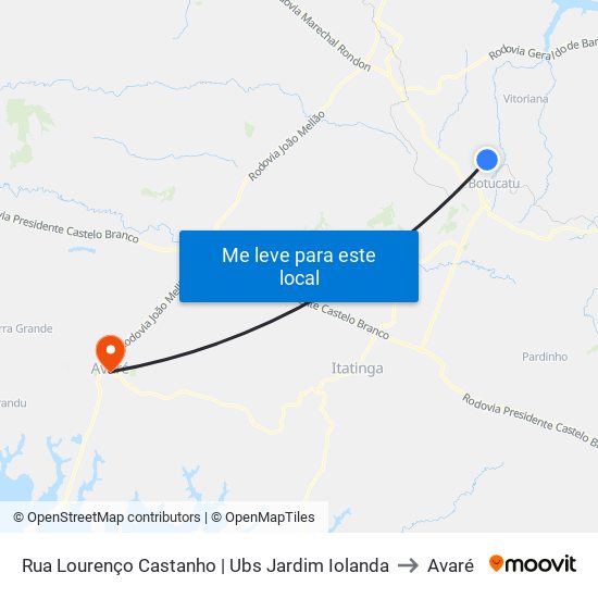 Rua Lourenço Castanho | Ubs Jardim Iolanda to Avaré map