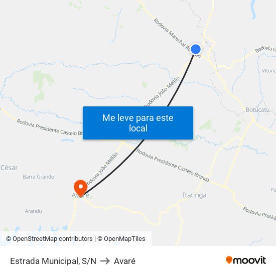 Estrada Municipal, S/N to Avaré map