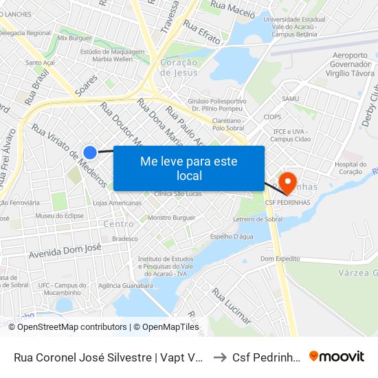 Rua Coronel José Silvestre | Vapt Vupt to Csf Pedrinhas map