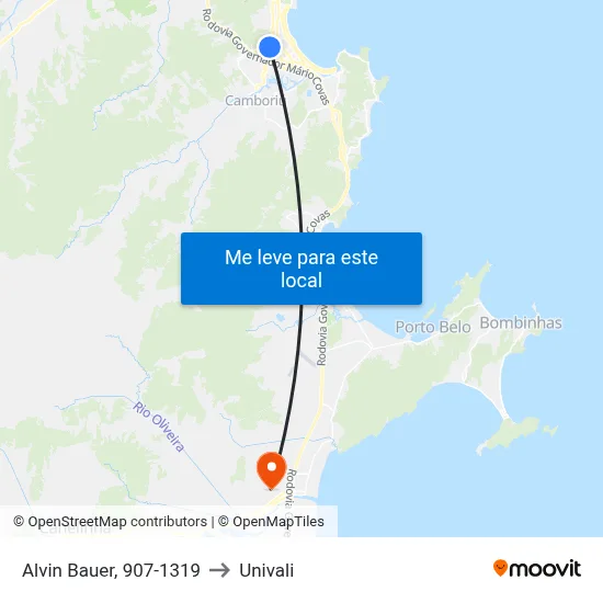 Alvin Bauer, 907-1319 to Univali map