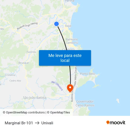 Marginal Br-101 to Univali map