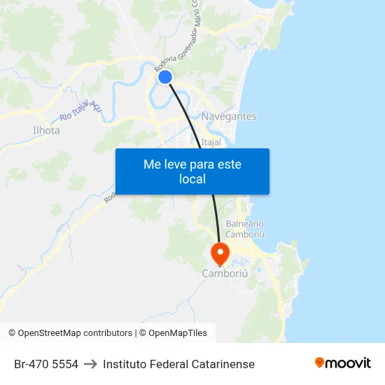 Br-470 5554 to Instituto Federal Catarinense map