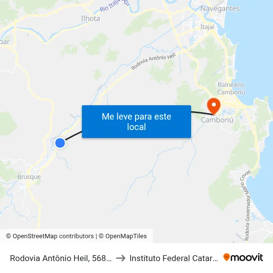 Rodovia Antônio Heil, 5682-6056 to Instituto Federal Catarinense map