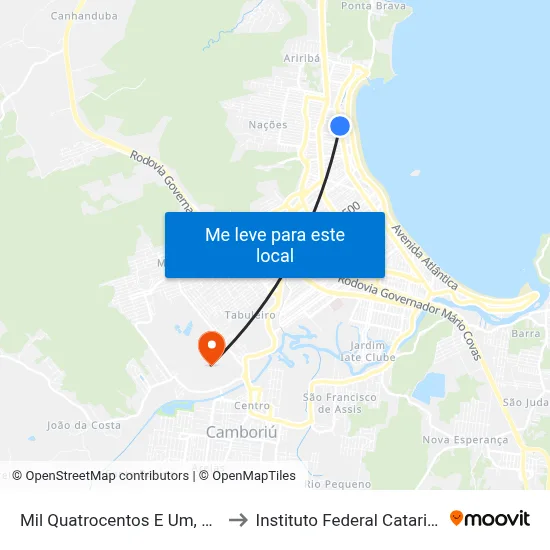 Mil Quatrocentos E Um, 77-183 to Instituto Federal Catarinense map