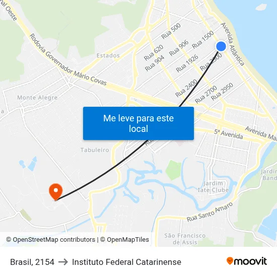 Brasil, 2154 to Instituto Federal Catarinense map