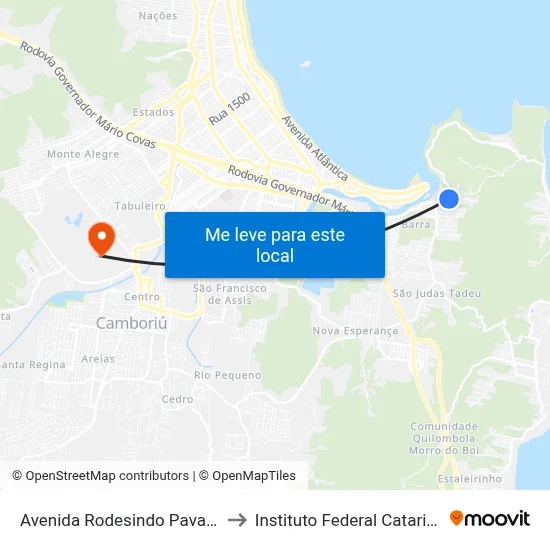 Avenida Rodesindo Pavan, 340 to Instituto Federal Catarinense map