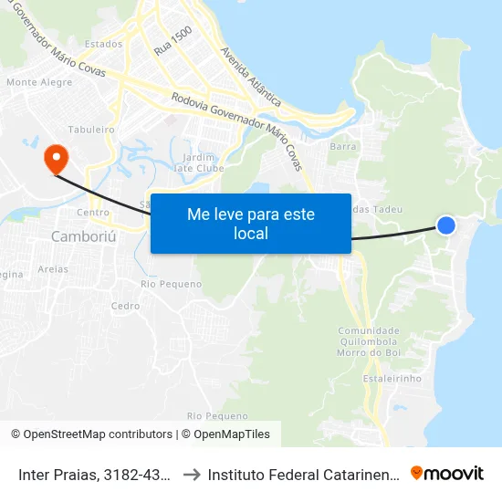 Inter Praias, 3182-4368 to Instituto Federal Catarinense map