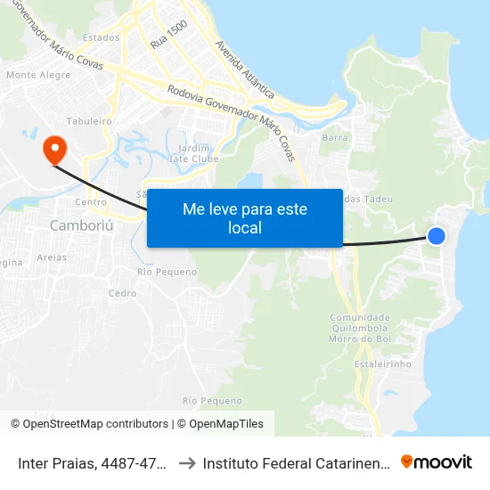 Inter Praias, 4487-4705 to Instituto Federal Catarinense map