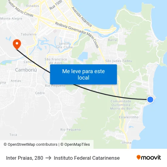 Inter Praias, 280 to Instituto Federal Catarinense map